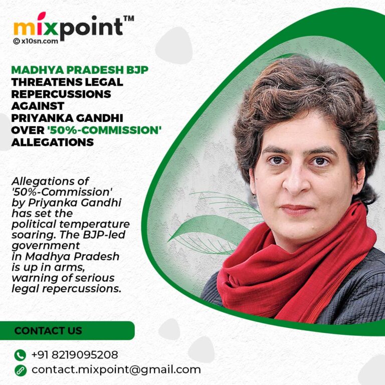 Madhya Pradesh BJP Threatens Legal Repercussions Against Priyanka Gandhi Over ‘50%-Commission’ Allegations