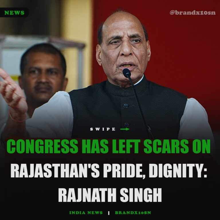 Congress Has Left Scars On Rajasthan’s Pride, Dignity: Rajnath Singh