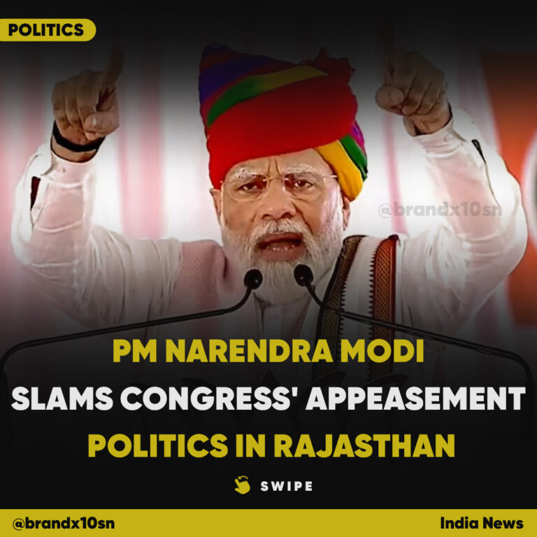 PM Narendra Modi Slams Congress’ ‘Appeasement’ Politics in Rajasthan